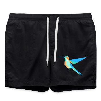 Geometric Hummingbird Prism Style - Swim Trunks - black - Front - AI Model Male 185 light (185cm)