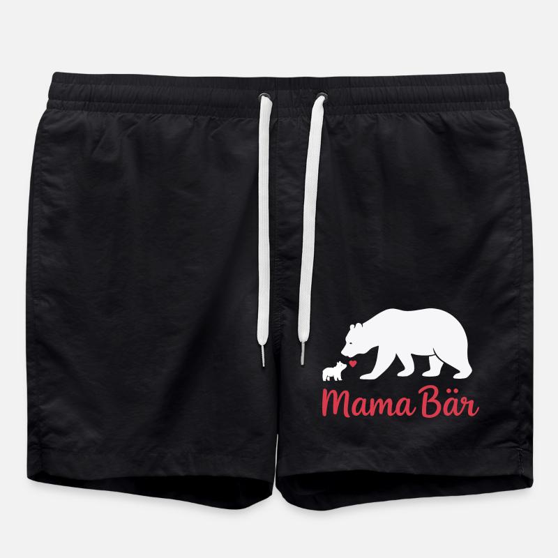 Future Mom MAMA BEAR Retro Funny - Swim Trunks - black