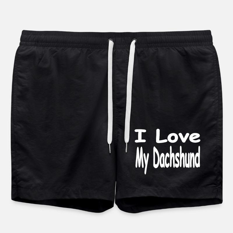 Dackel - Badeshorts - Schwarz