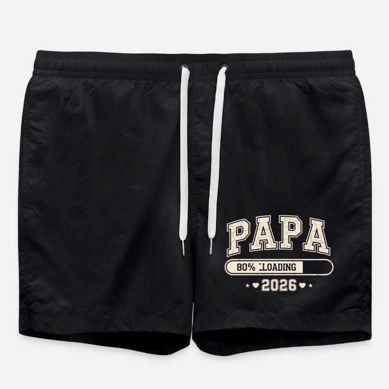Papa 2026 Loading Werdender Papa - Badeshorts - Schwarz