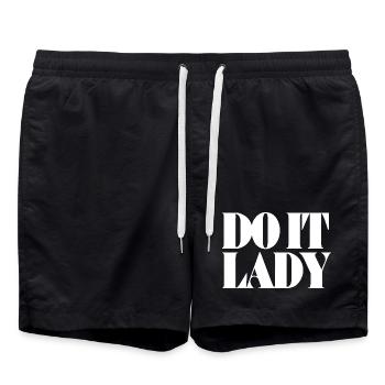 Do It Lady - White - Swim Trunks - black - Front - AI Model Male 185 light (185cm)