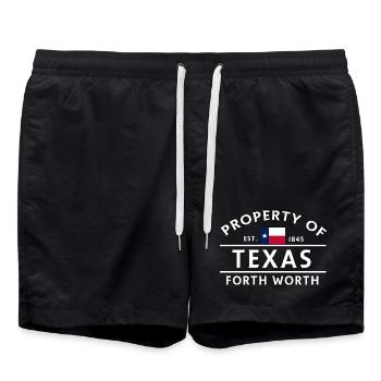 Fort Worth, Texas Kulturerbe 1845 - Badeshorts - Schwarz - Vorne - AI Model Male 185 light (185cm)