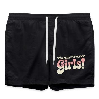 Women Power Who Runs The World Girls Power Girl - Swim Trunks - black - Front - AI Model Male 185 light (185cm)