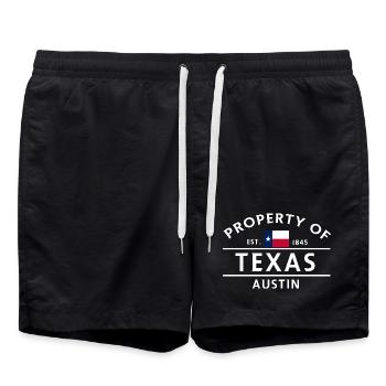 Texas Austin Est 1845 Jahrgang - Badeshorts - Schwarz - Vorne - AI Model Male 185 light (185cm)
