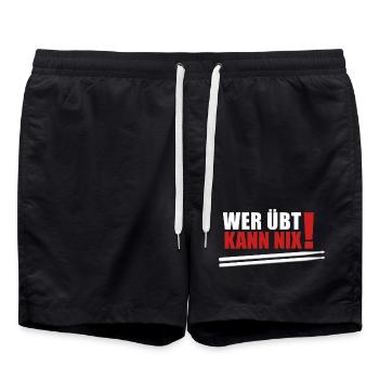 Who practices can't do anything - Swim Trunks - black - Front - AI Model Male 185 light (185cm)
