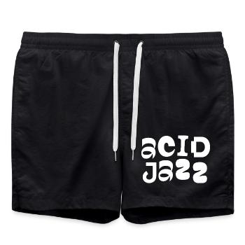 Gold Jazz Bold Typography - Swim Trunks - black - Front - AI Model Male 185 light (185cm)