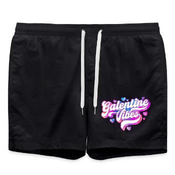 Ambiance Galentine Soirée de groupe de filles assorties mignonnes - Short de bain - noir - Devant - AI Model Male 185 light (185cm)