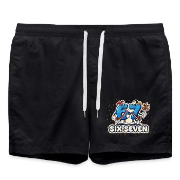 67 Six Seven Meme Costume Carnaval Carnaval 6 7 - Short de bain - noir - Devant - AI Model Male 185 light (185cm)