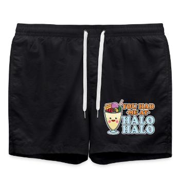 You Had Me At Halo Halo Filipino Dessert Graphic - Badeshorts - Schwarz - Vorne - AI Model Male 185 light (185cm)