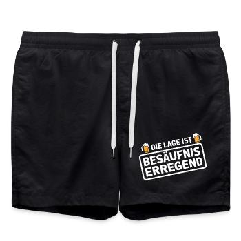 L’endroit est une bière de soirée alcoolisée - Short de bain - noir - Devant - AI Model Male 185 light (185cm)