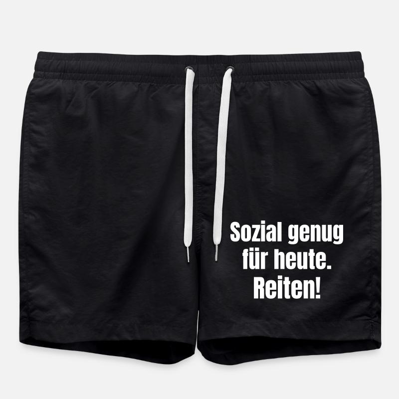 Sozialgenie Heute Typo-Statement - Badeshorts - Schwarz