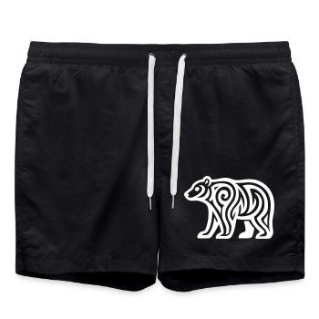 Just a White Bear #1 / JustN-imal - Swim Trunks - black - Front - AI Model Male 185 light (185cm)