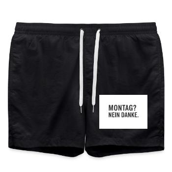 Lundi? Non merci. - Short de bain - noir - Devant - AI Model Male 185 light (185cm)