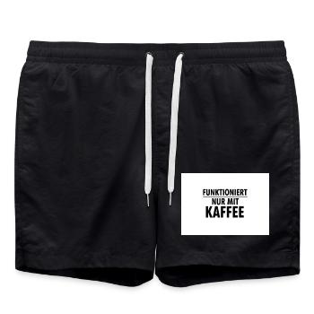 Funktioniert Nur Mit Kaffee - Badeshorts - Schwarz - Vorne - AI Model Male 185 light (185cm)