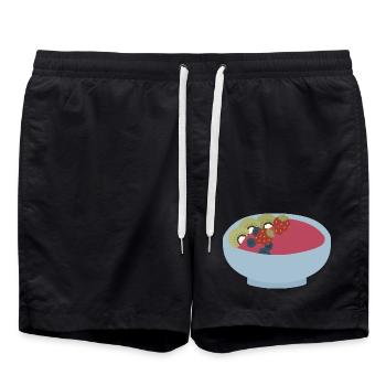 Fruit Smoothie Bowl Illustration - Swim Trunks - black - Front - AI Model Male 185 light (185cm)