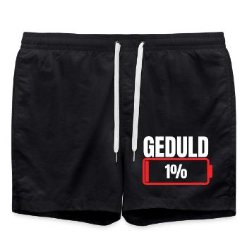 Patience 1 % Expressions drôles pour hommes - Short de bain - noir - Devant - AI Model Male 185 light (185cm)