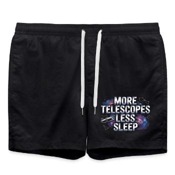 Astronom Galaxy Outerspace Universe Astronomie - Badeshorts - Schwarz - Vorne - AI Model Male 185 light (185cm)