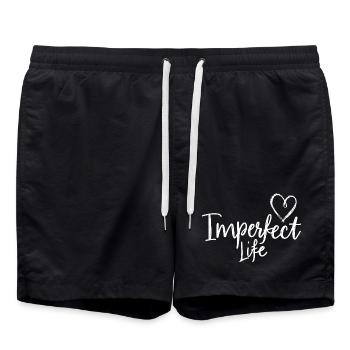 Motif de cœur de vie imparfaite pour les grandes personnes - Short de bain - noir - Devant - AI Model Male 185 light (185cm)