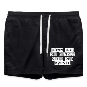 Get to the dark side of the crust - Swim Trunks - black - Front - AI Model Male 185 light (185cm)