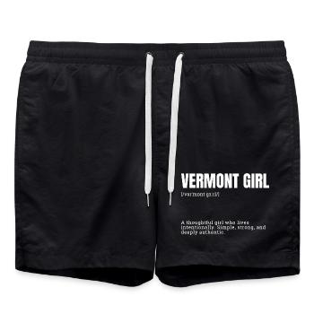 Vermont Girl: Authentisch & Beständig - Badeshorts - Schwarz - Vorne - AI Model Male 185 light (185cm)