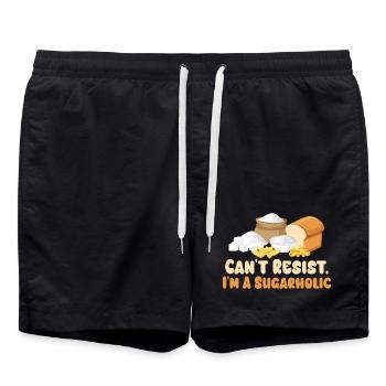 Sugarholic Küchen-Grafik-Tee - Badeshorts - Schwarz - Vorne - AI Model Male 185 light (185cm)