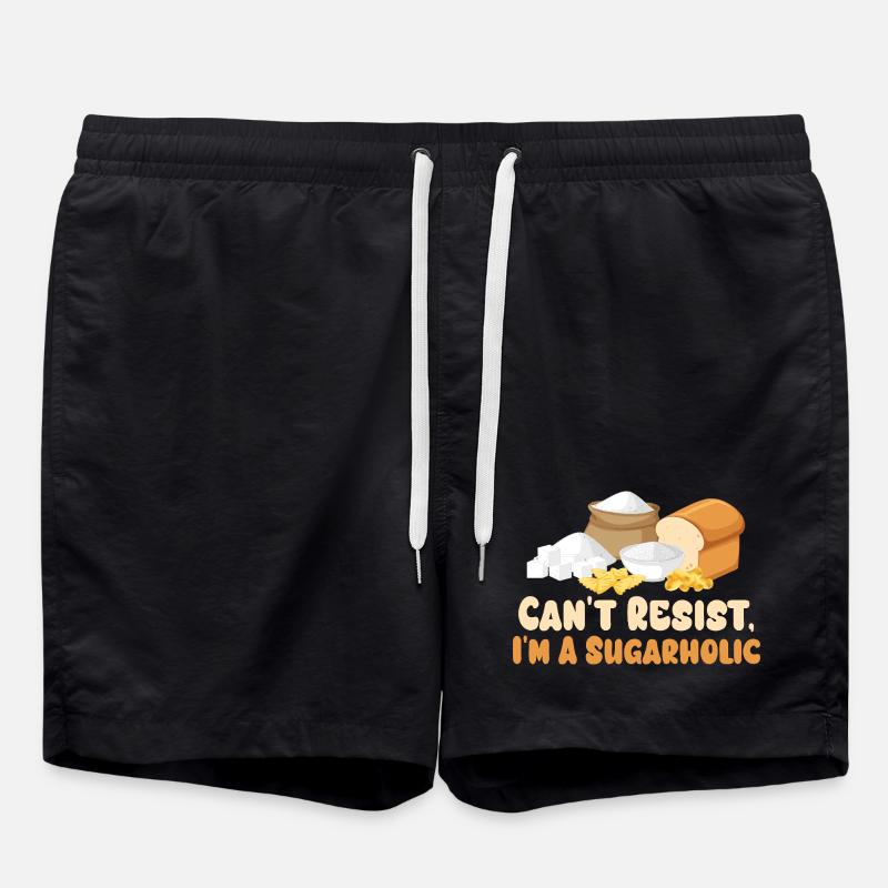 Sugarholic Küchen-Grafik-Tee - Badeshorts - Schwarz