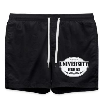 Unihelden Badge - Swim Trunks - black - Front - AI Model Male 185 light (185cm)