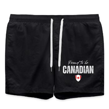 Proud to be Canadian, made in Canada - Swim Trunks - black - Front - AI Model Male 185 light (185cm)