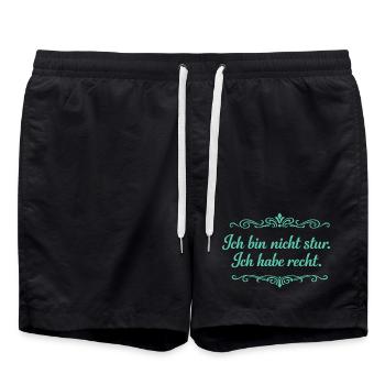 Ich bin nicht stur, ich habe recht - Badeshorts - Schwarz - Vorne - AI Model Male 185 light (185cm)