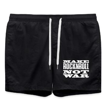 RocknRoll statt Krieg - Badeshorts - Schwarz - Vorne - AI Model Male 185 light (185cm)