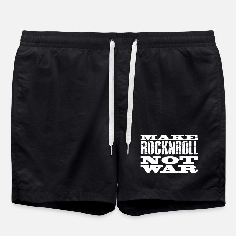 RocknRoll statt Krieg - Badeshorts - Schwarz