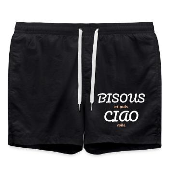 Bisous et Puis Ciao - Short de bain - noir - Devant - AI Model Male 185 light (185cm)