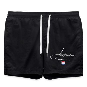 Amsterdam Holland, elegantes Design Amsterdam - Badeshorts - Schwarz - Vorne - AI Model Male 185 light (185cm)