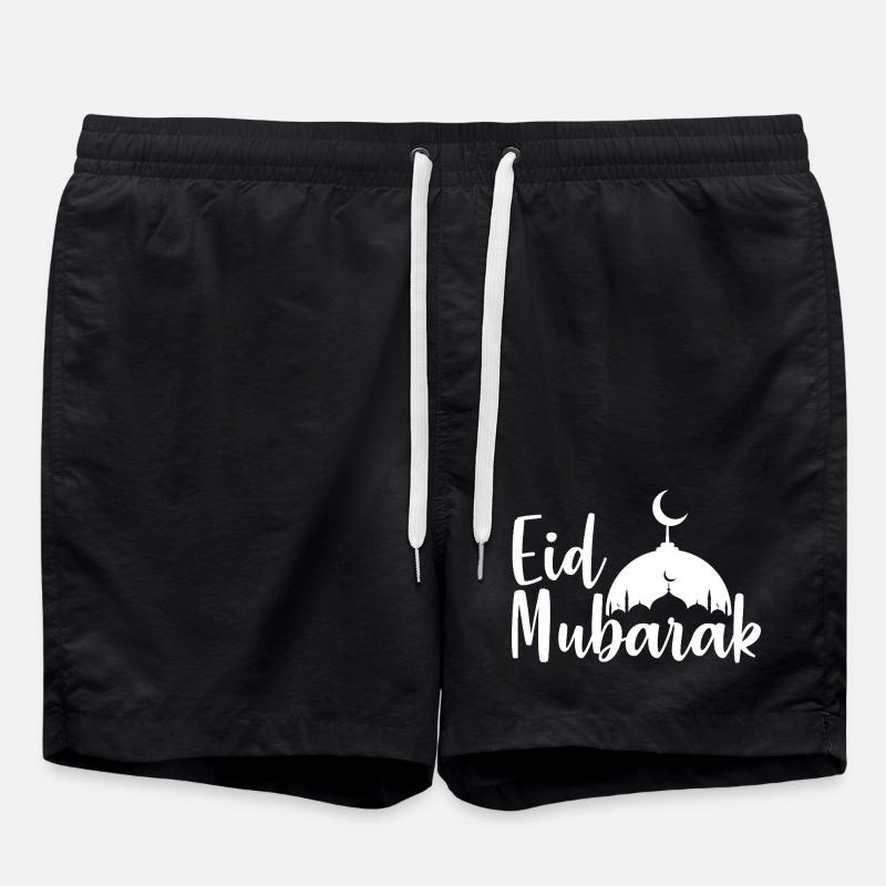 Silhouette der Eid Mubarak-Moschee - Badeshorts - Schwarz