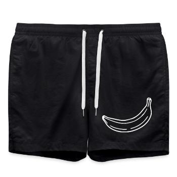 Banana minimal gift minimalist - Swim Trunks - black - Front - AI Model Male 185 light (185cm)