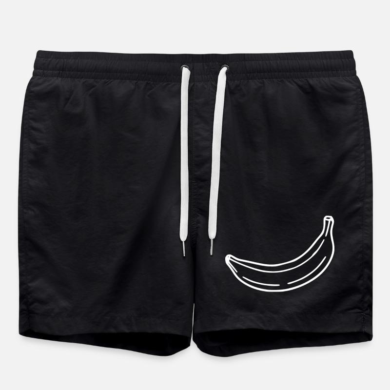 Banane minimal Geschenk minimalistisch - Badeshorts - Schwarz