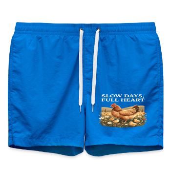 Jours lents, ferme Cottagecore des poulets à cœur plein - Short de bain - cobalt blue - Devant