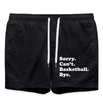 Réplique sur le basket : Désolé, je ne peux pas, au revoir - Short de bain - noir - Devant - AI Model Male 185 light (185cm)