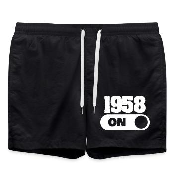 1958 - Badeshorts - Schwarz - Vorne - AI Model Male 185 light (185cm)
