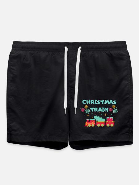 Christmas Train - Swim Trunks - black