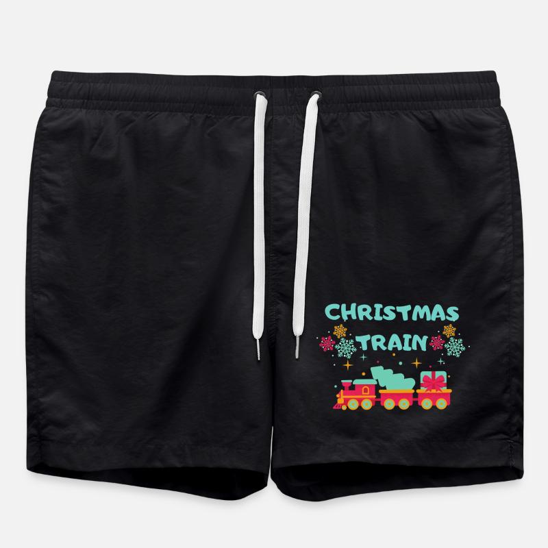 Christmas Train - Swim Trunks - black