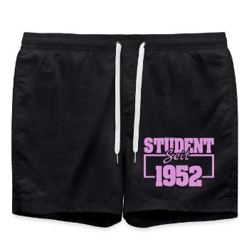 Student Self 1952 Vintage Print - Short de bain - noir - Devant - AI Model Male 185 light (185cm)