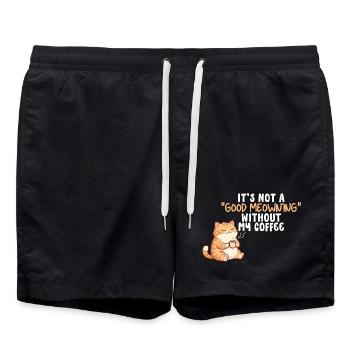 KaffeeKätzchen Humor - Badeshorts - Schwarz - Vorne - AI Model Male 185 light (185cm)
