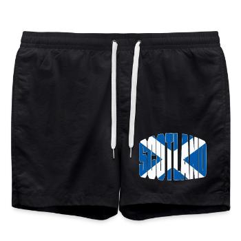 Scotland Fussball Shirt, Scottish Fan Design - Badeshorts - Schwarz - Vorne - AI Model Male 185 light (185cm)