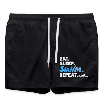 Lustige Schwimmer Sprüche & Schwimmverein Design - Badeshorts - Schwarz - Vorne - AI Model Male 185 light (185cm)