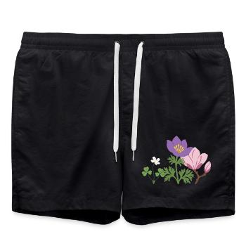 Blumen botanisch Pflanze Design - Badeshorts - Schwarz - Vorne - AI Model Male 185 light (185cm)