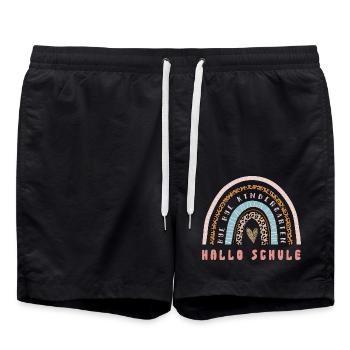 Bye bye Kindergarten - Hallo Schule - Schulkind - Badeshorts - Schwarz - Vorne - AI Model Male 185 light (185cm)