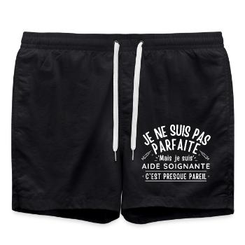 Cadeau Aide soignante - Short de bain - noir - Devant - AI Model Male 185 light (185cm)