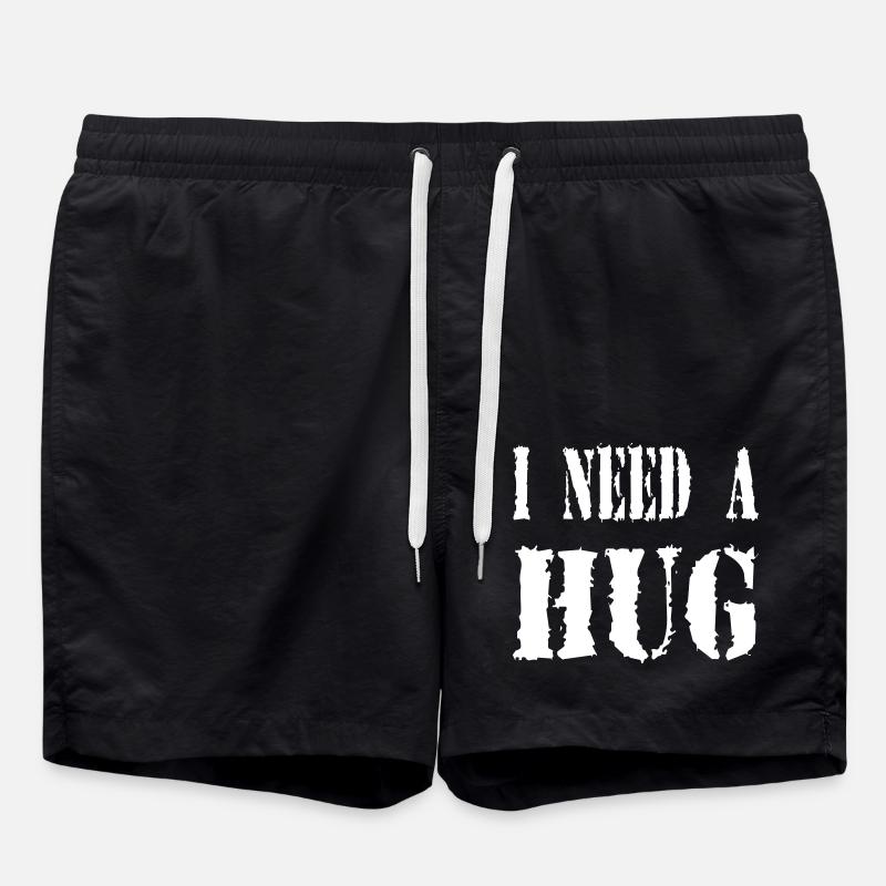 I NEED A HUG - Badeshorts - Schwarz