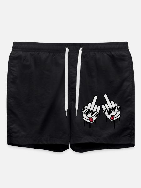 Cool Fuck Off Hands - Swim Trunks - black